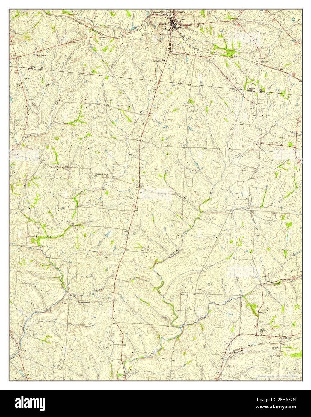 Eminence, Kentucky, map 1954, 124000, United States of America by
