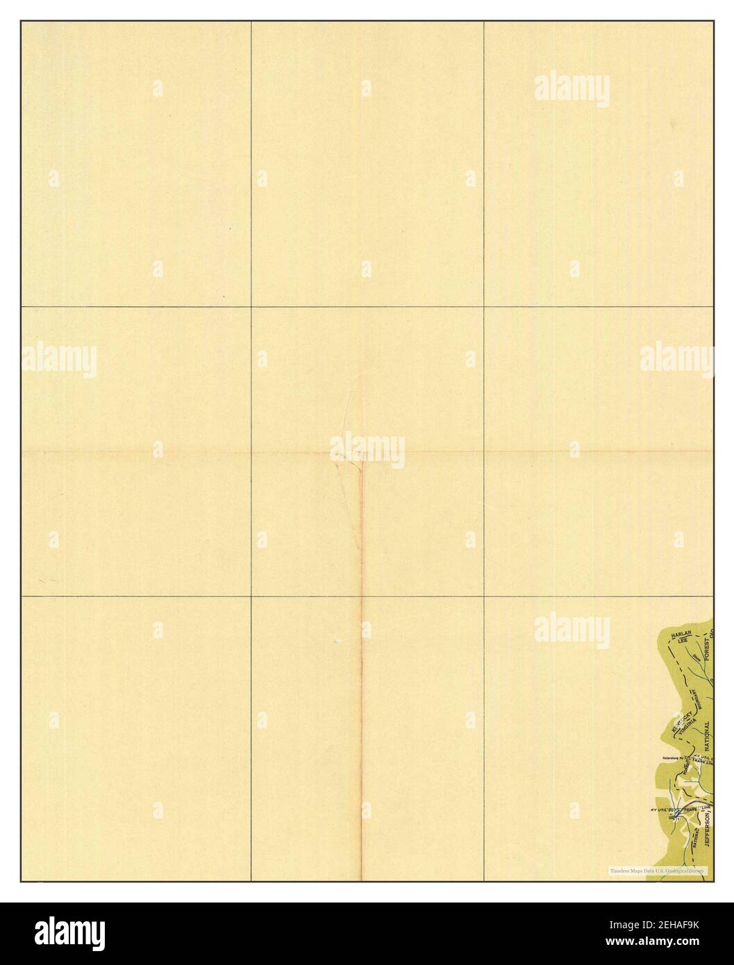 Evarts, Kentucky, map 1935, 124000, United States of America by