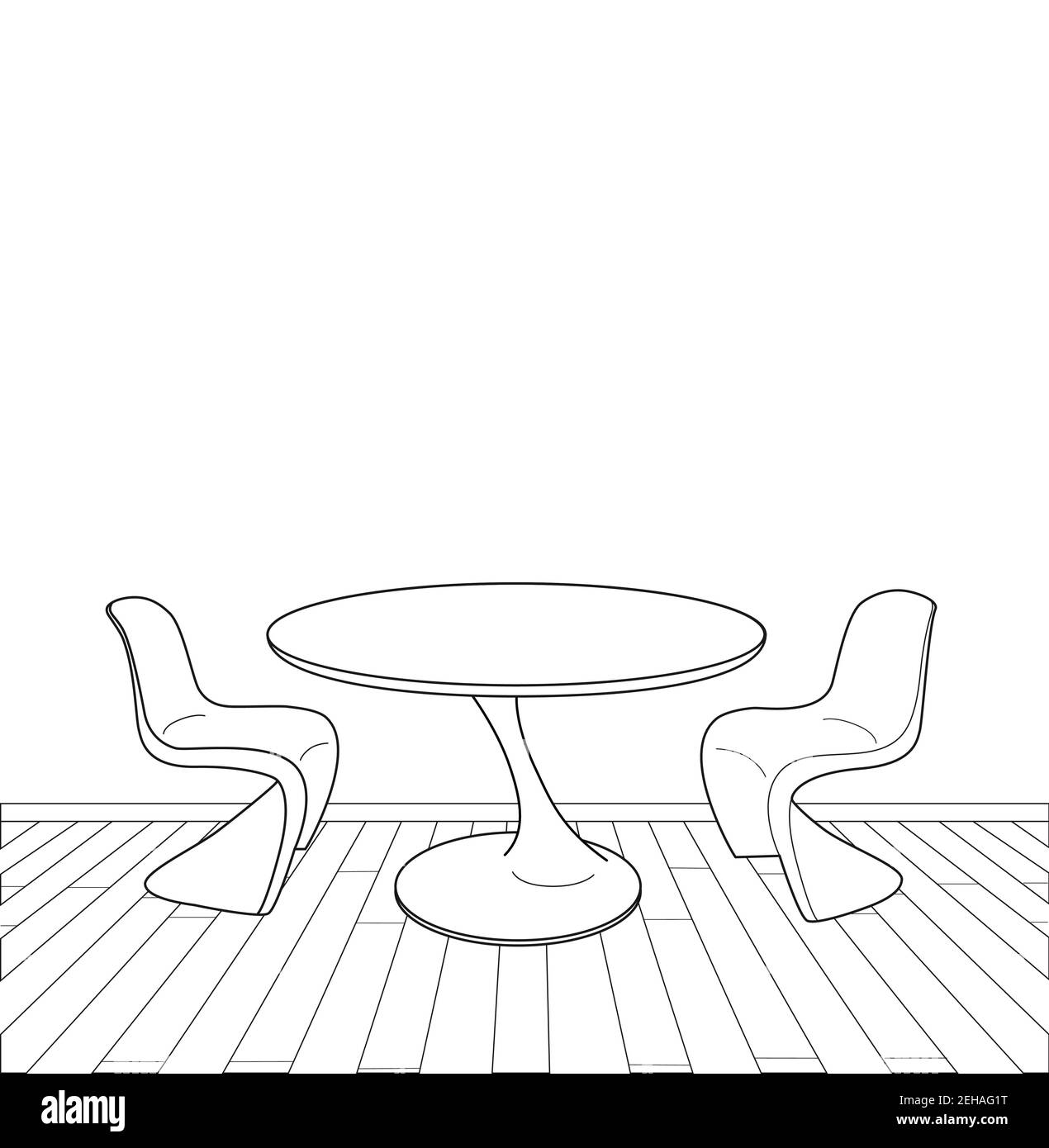 Furniture In Summer Cafe Chair And Table Sketch Stock Illustration   Download Image Now  Apartment Cafe Comfortable  iStock