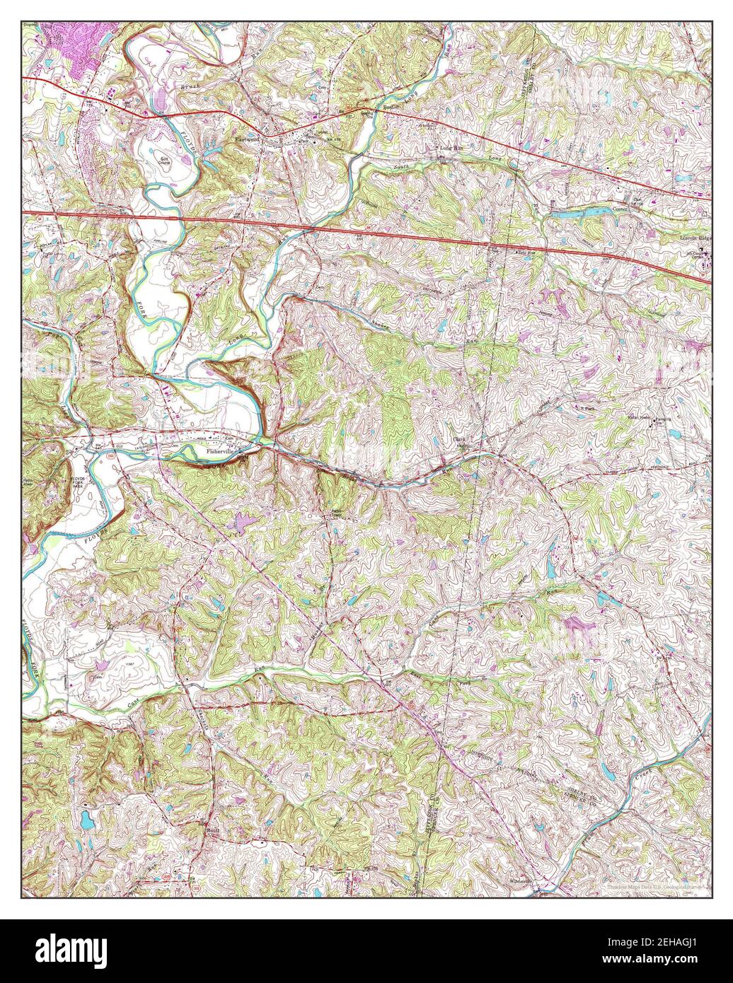 Fisherville, Kentucky, map 1982, 124000, United States of America by
