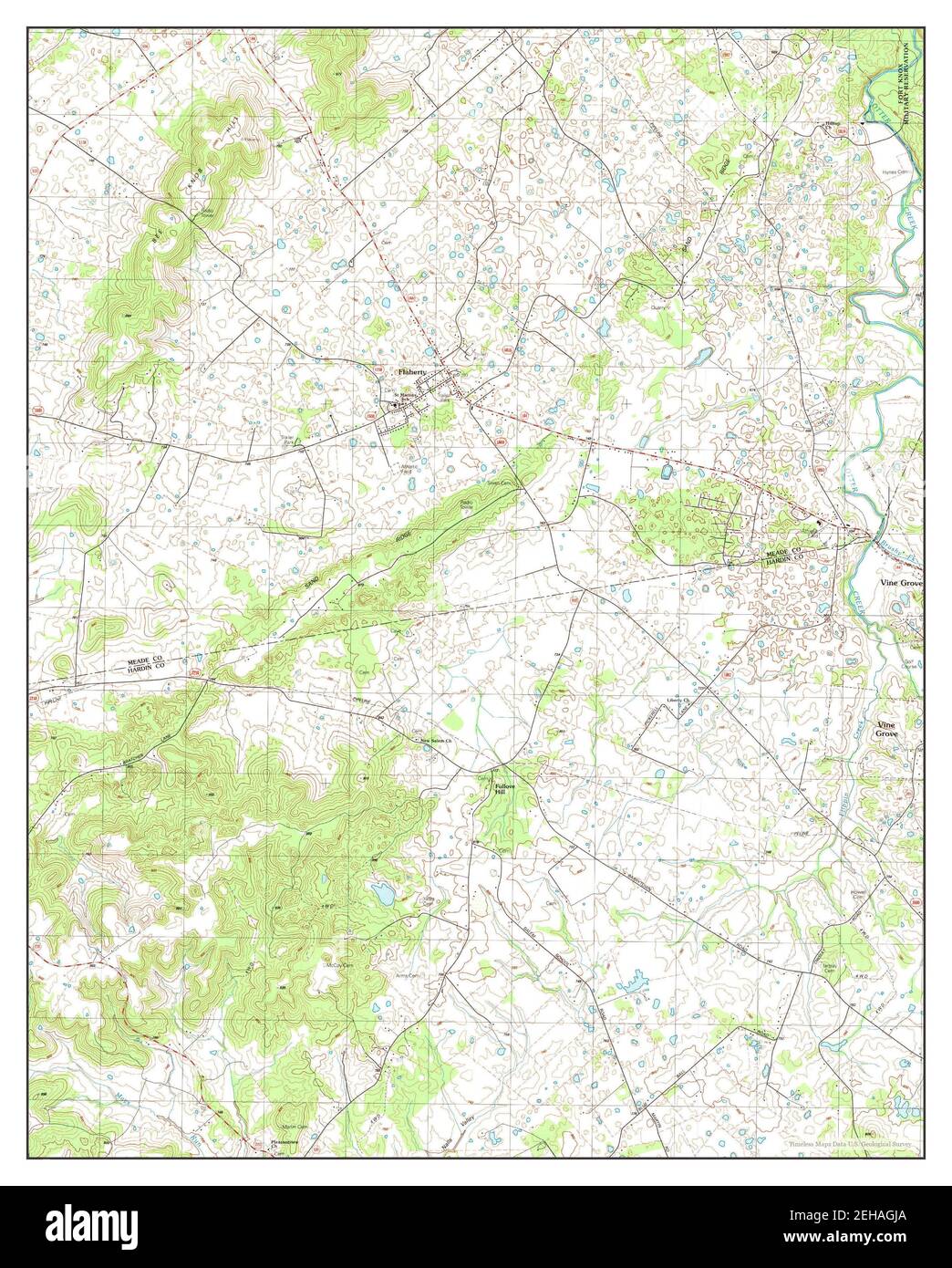 Flaherty, Kentucky, map 1991, 124000, United States of America by