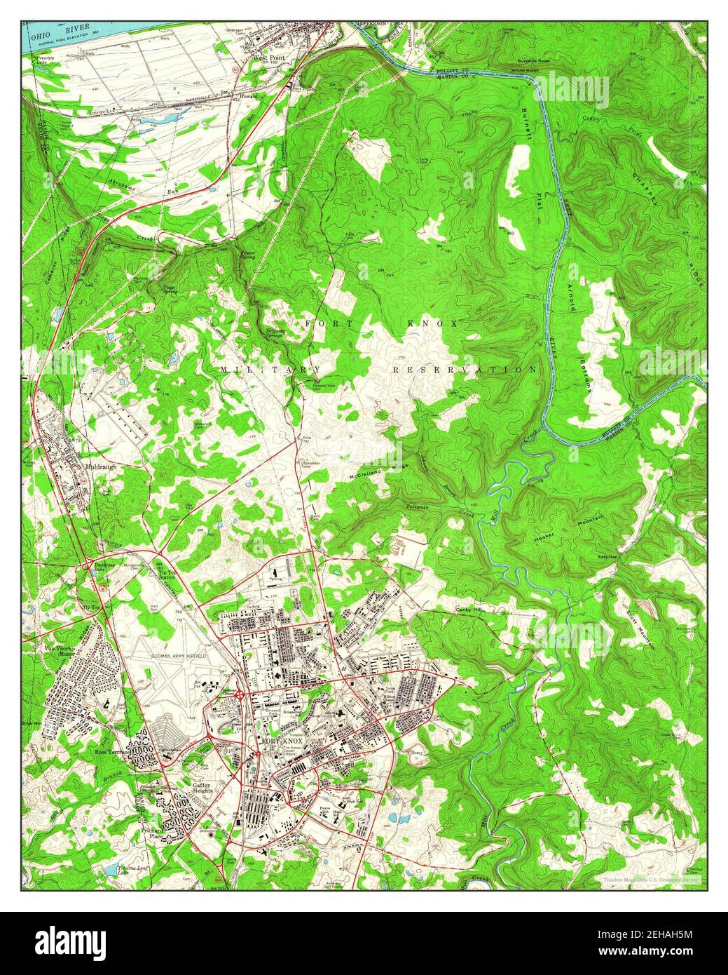 Fort Knox Kentucky Map Fort Knox, Kentucky, Map 1960, 1:24000, United States Of America By  Timeless Maps, Data U.s. Geological Survey Stock Photo - Alamy