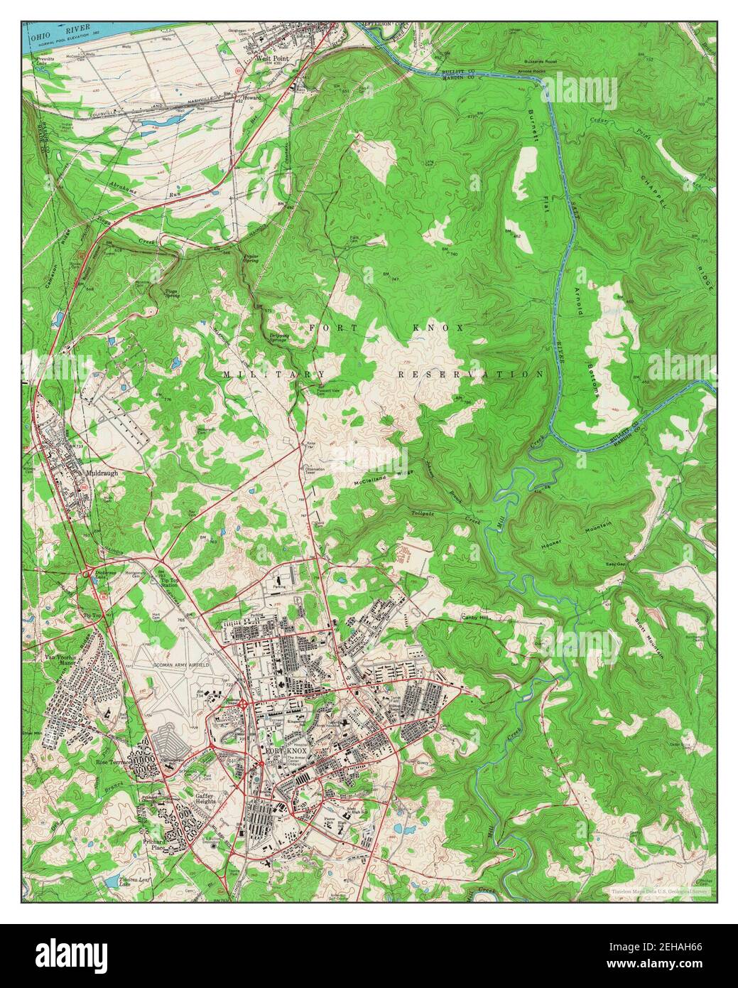 Fort Knox Kentucky Map Fort Knox, Kentucky, Map 1960, 1:24000, United States Of America By  Timeless Maps, Data U.s. Geological Survey Stock Photo - Alamy