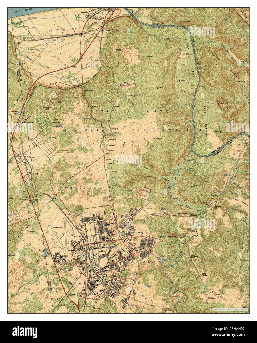 Fort Knox, Kentucky, map 1946, 1:24000, United States of America by 