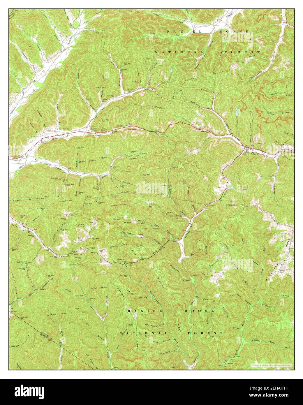 Frenchburg, Kentucky, map 1977, 124000, United States of America by