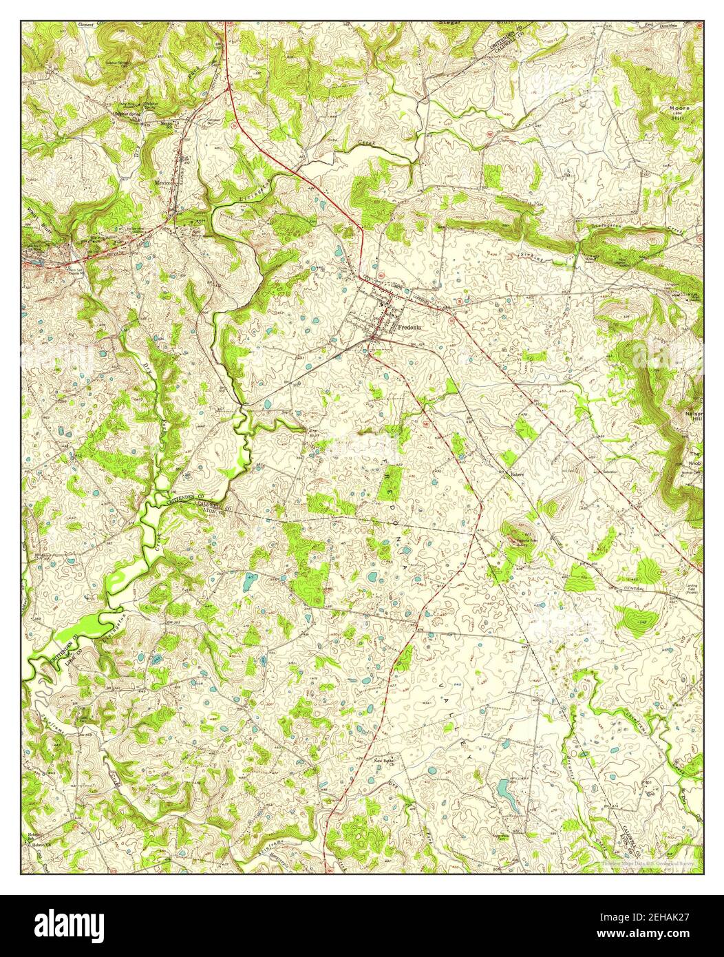 Fredonia, Kentucky, map 1954, 124000, United States of America by Timeless Maps, data U.S