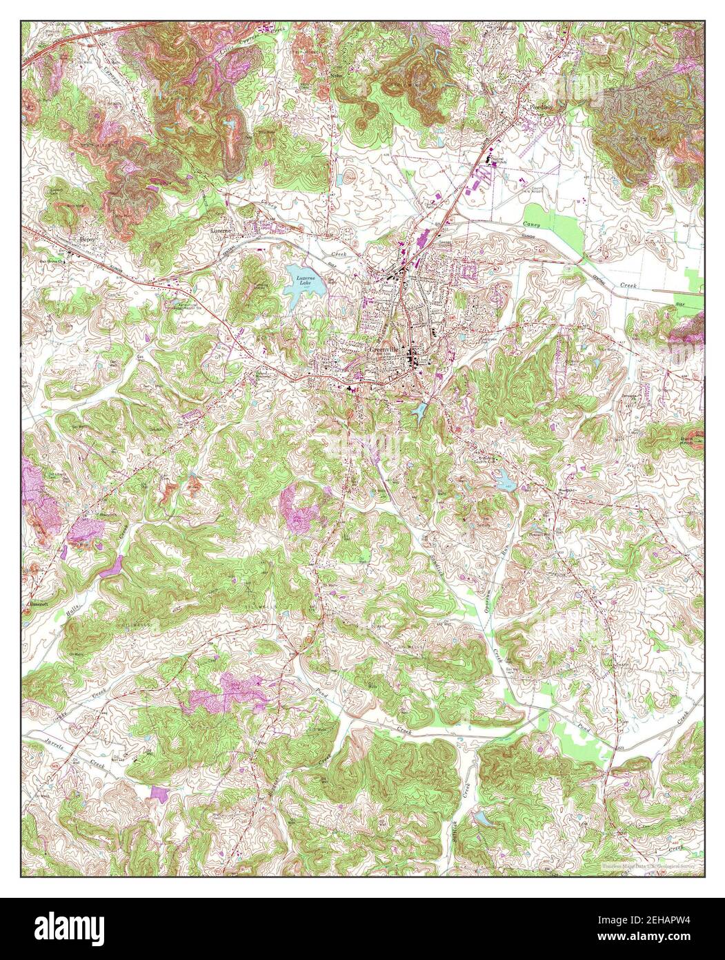 Greenville, Kentucky, map 1963, 124000, United States of America by