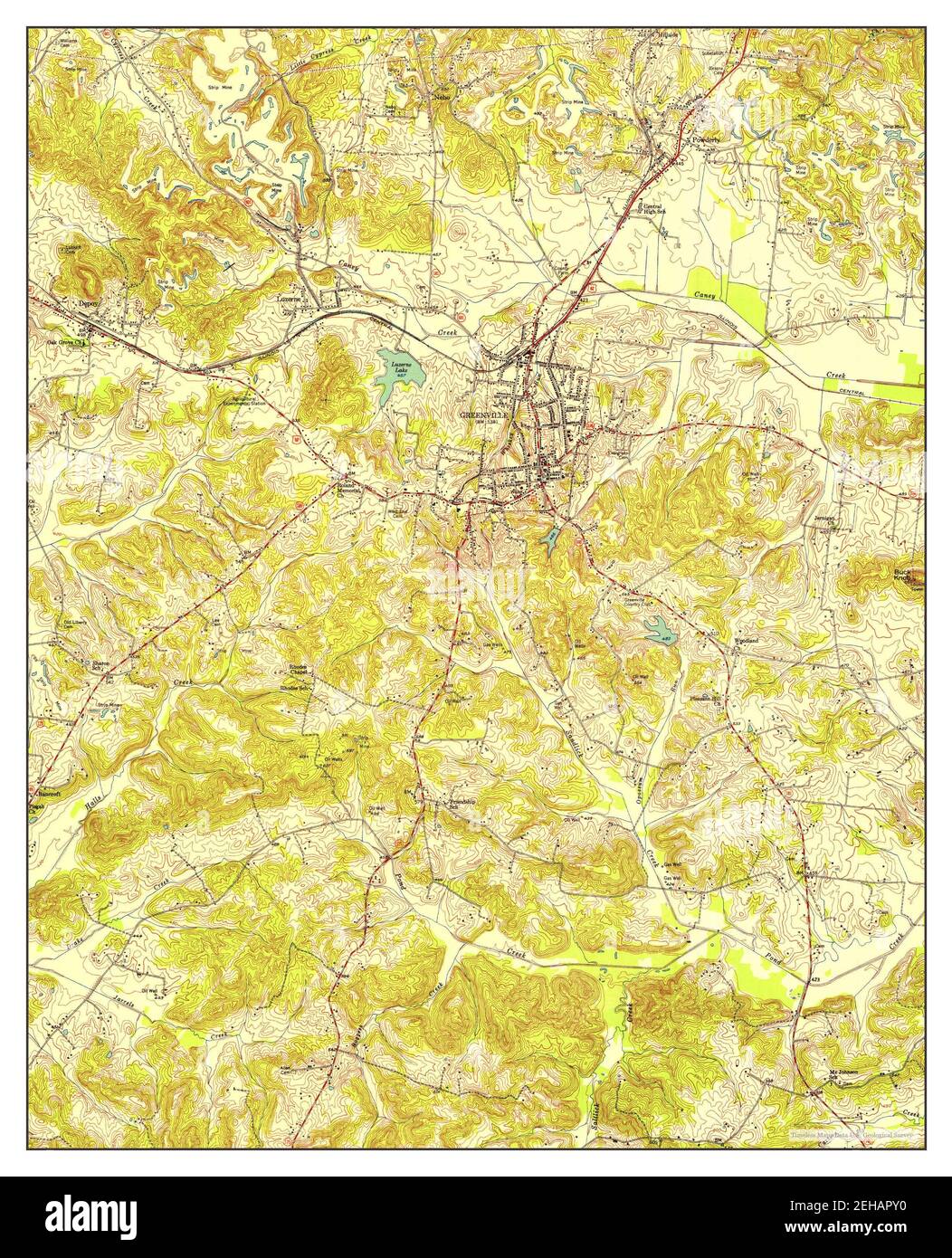 Greenville, Kentucky, map 1952, 124000, United States of America by