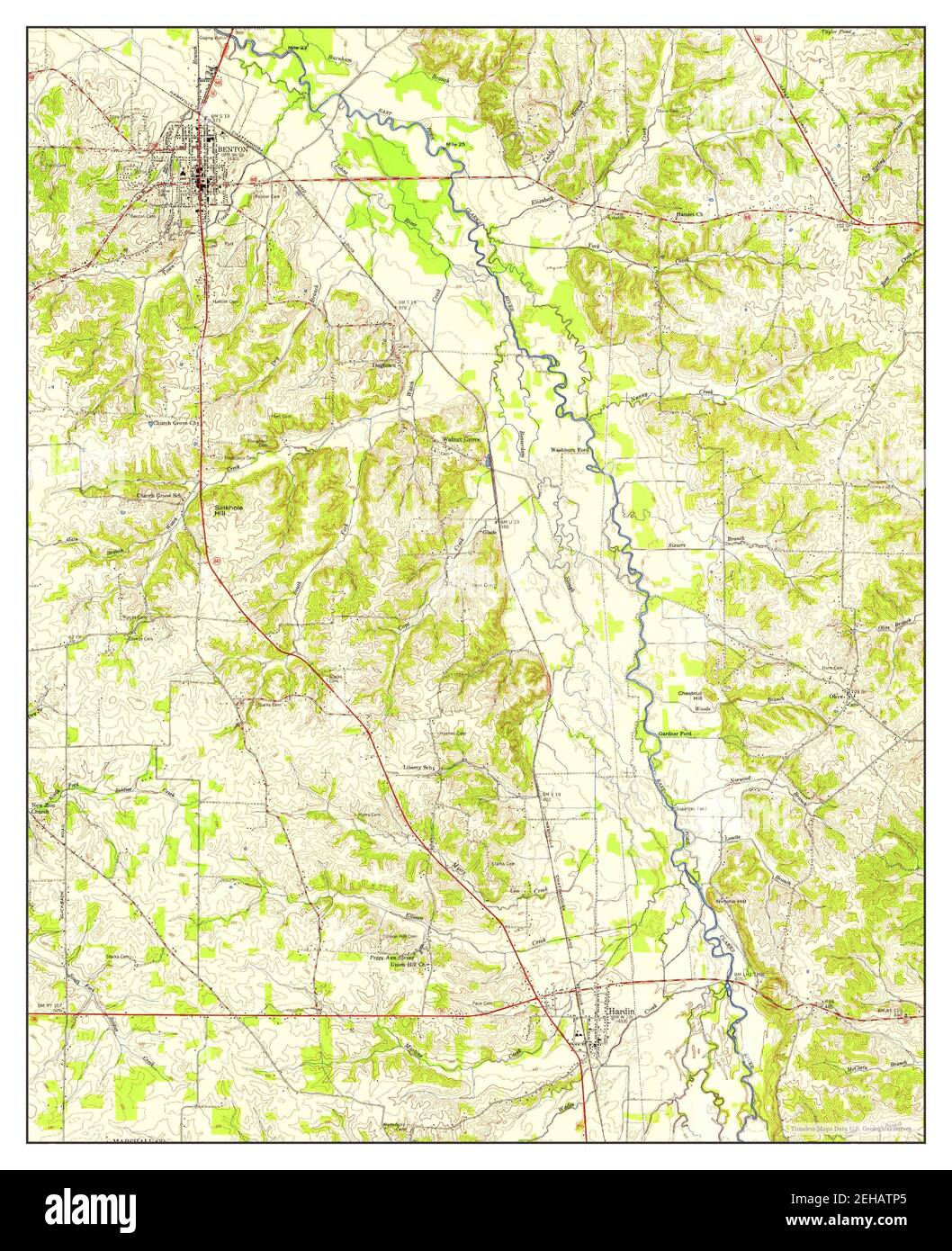 Hardin, Kentucky, map 1951, 124000, United States of America by