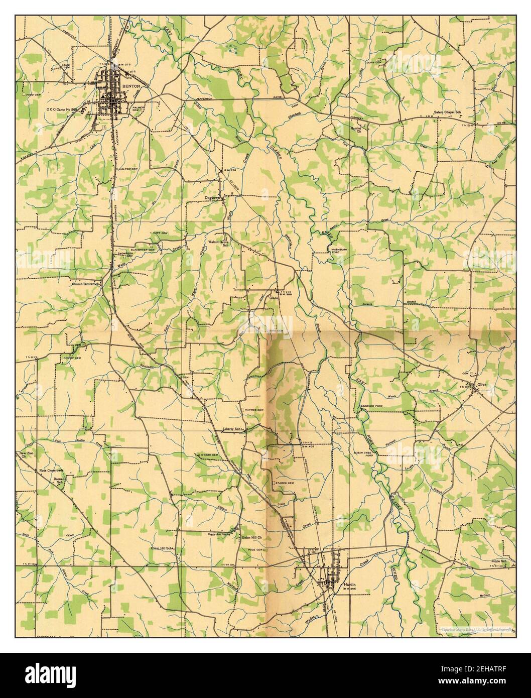 Hardin, Kentucky, map 1936, 124000, United States of America by