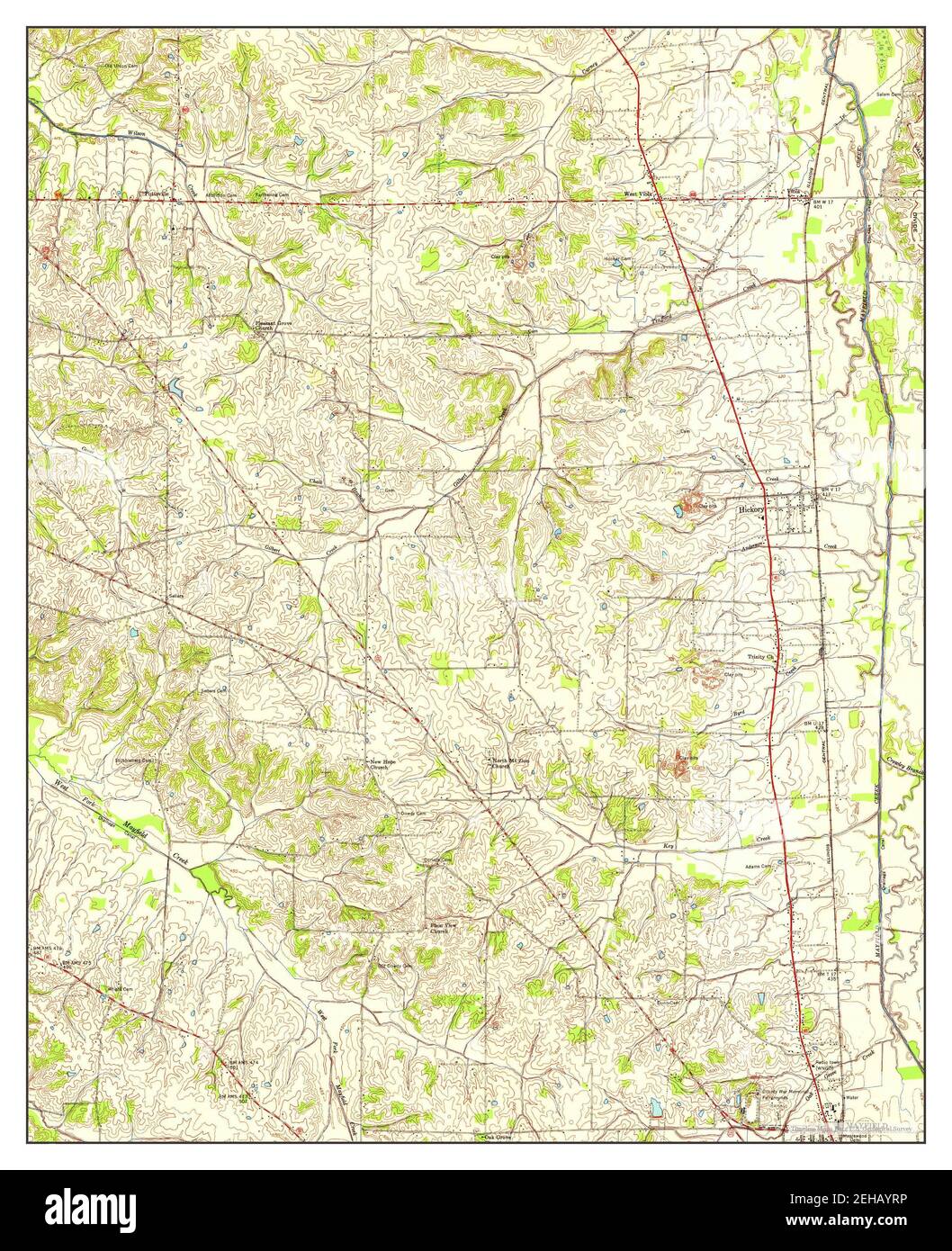 Hickory, Kentucky, map 1951, 124000, United States of America by