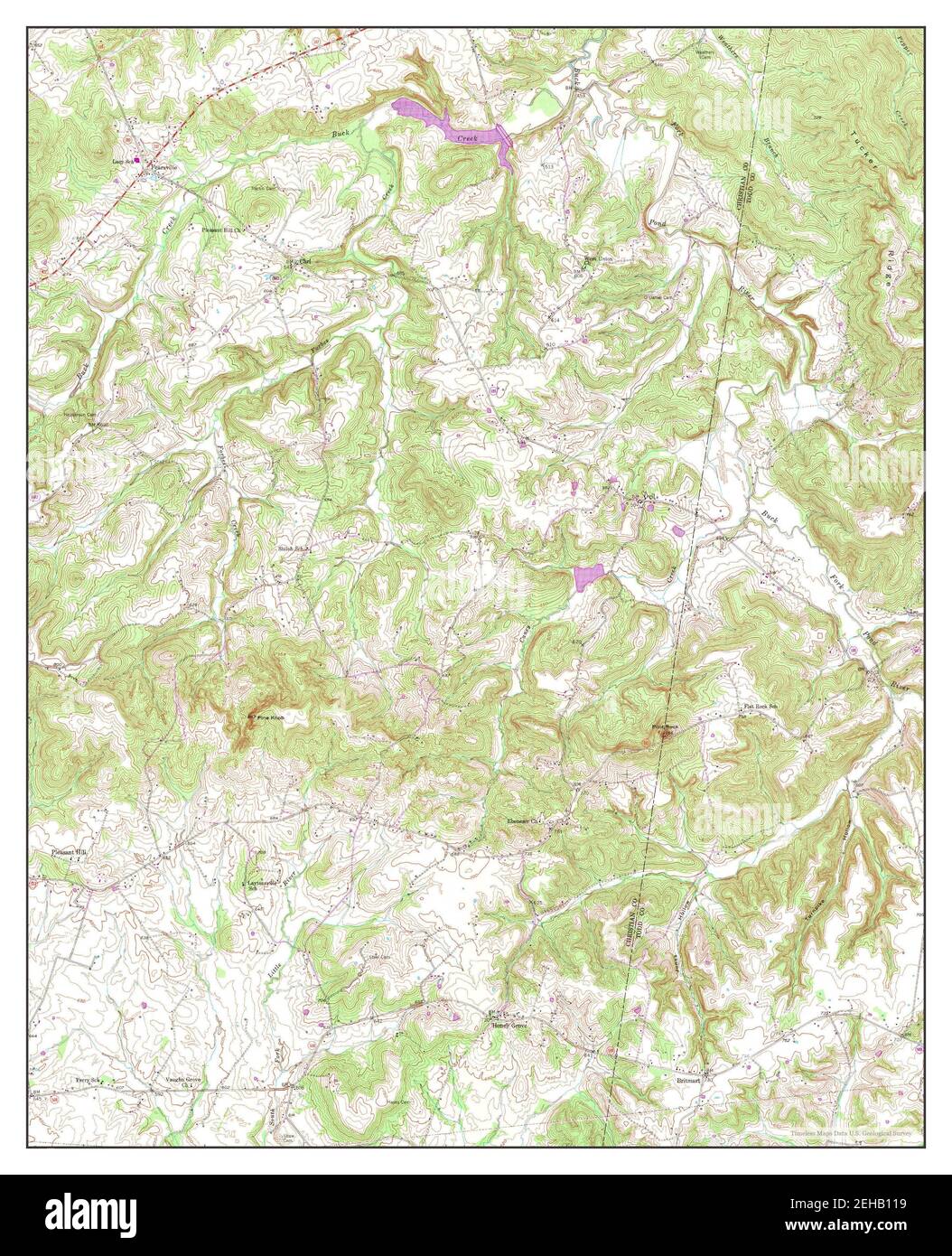 Honey Grove, Kentucky, map 1952, 124000, United States of America by