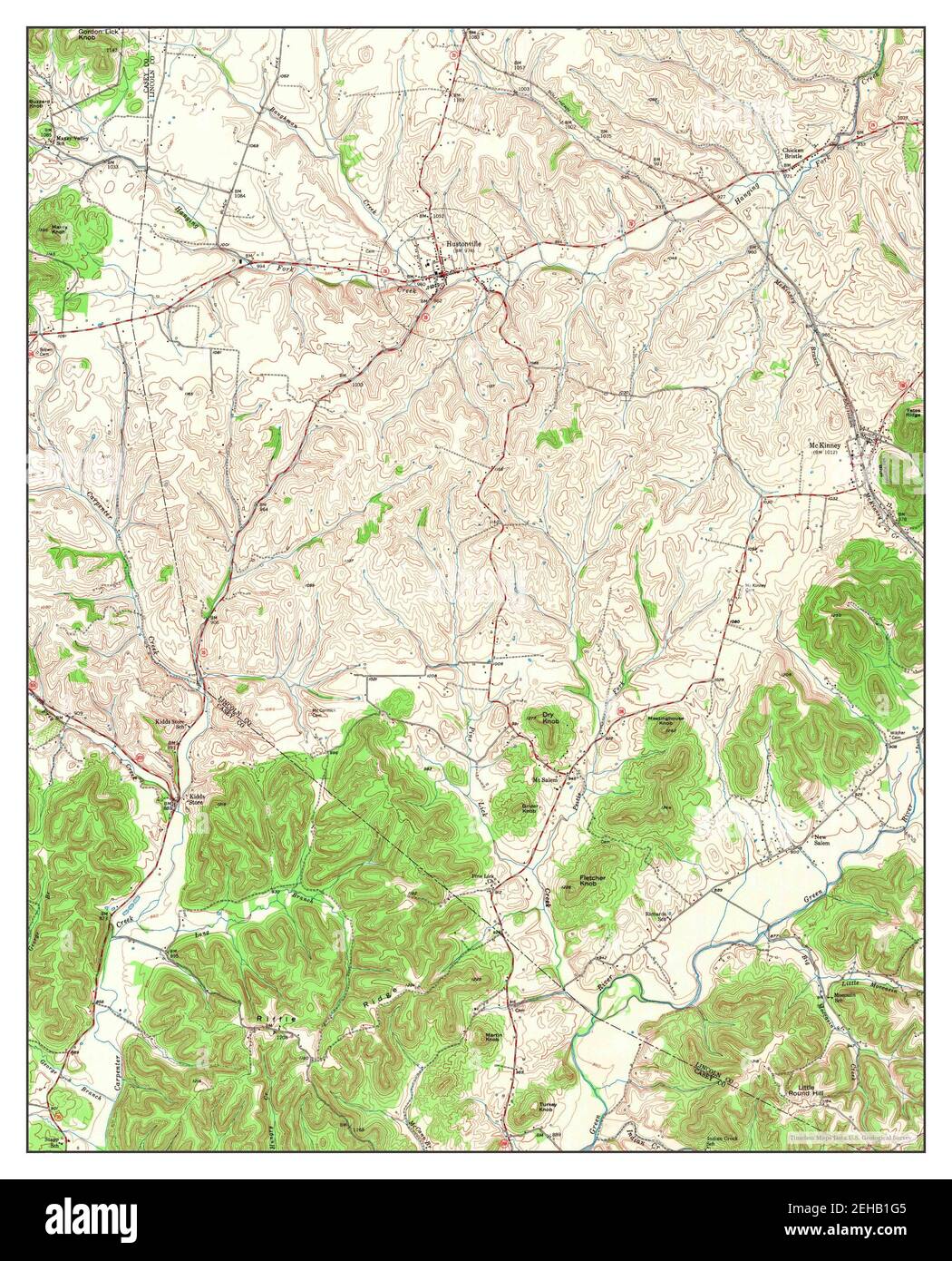 Hustonville, Kentucky, map 1952, 124000, United States of America by