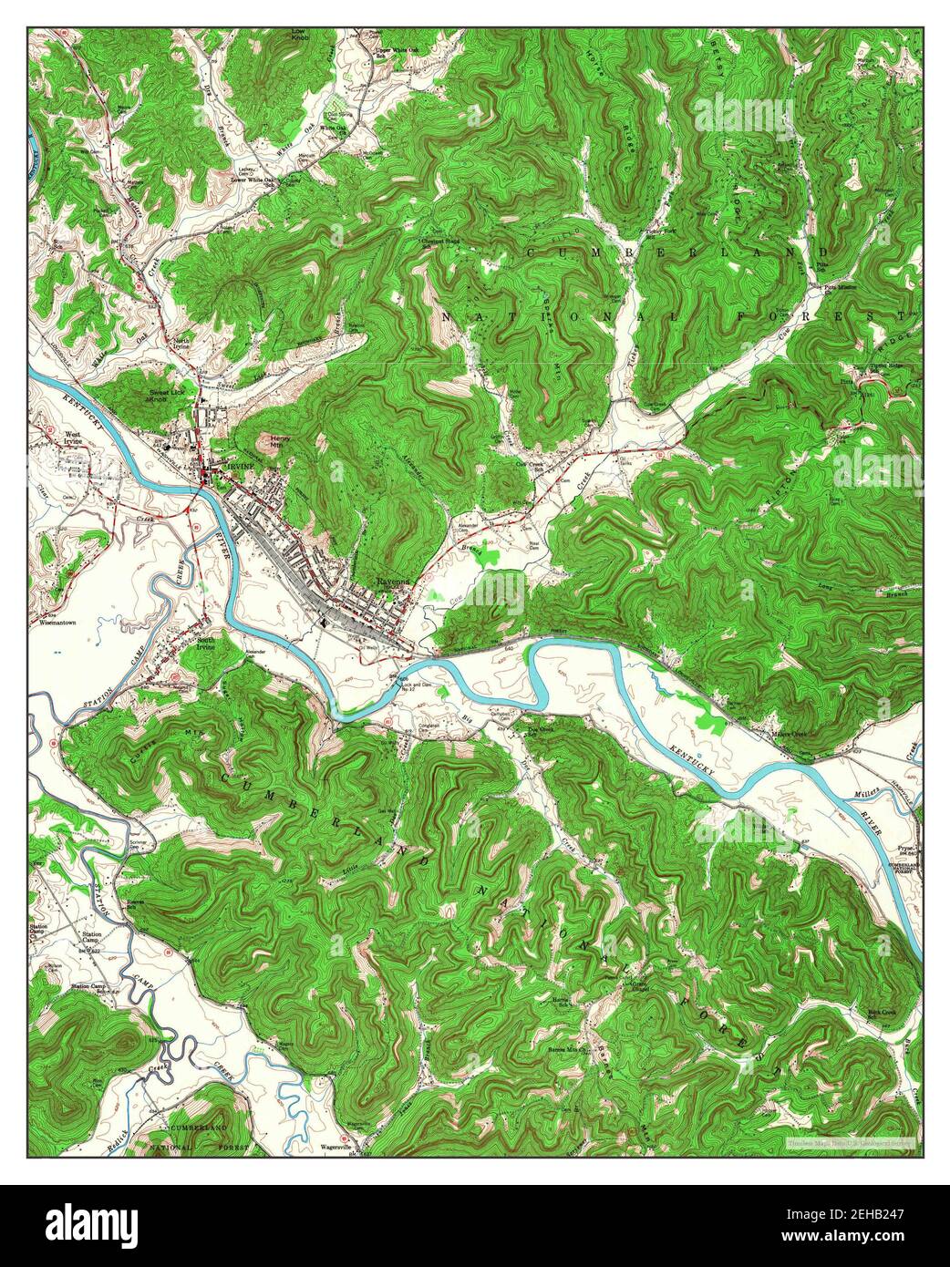 Irvine, Kentucky, map 1952, 124000, United States of America by