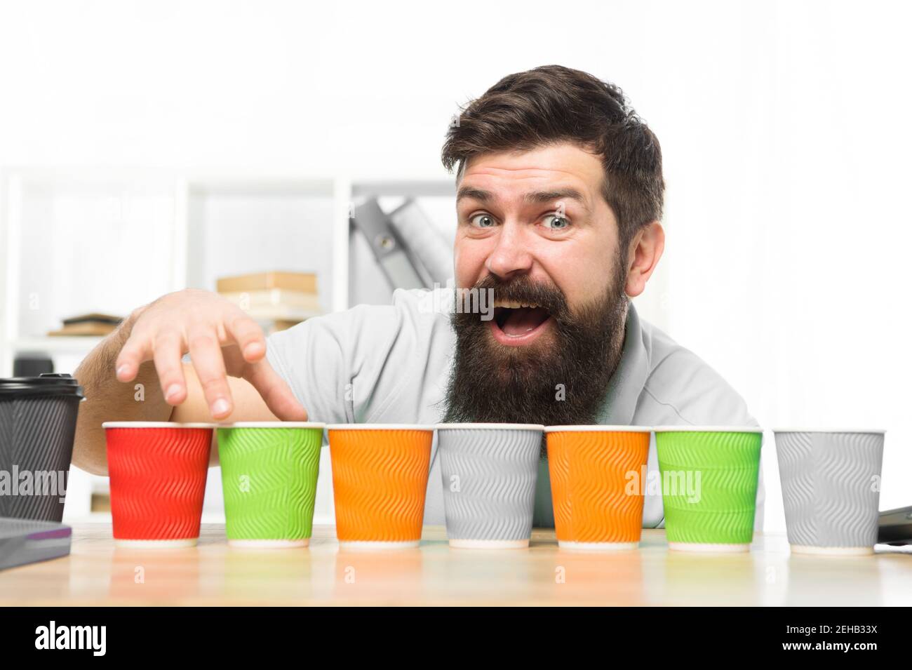 Pick one. Diversity and recycling. Eco paper cup. Coffee to go paper