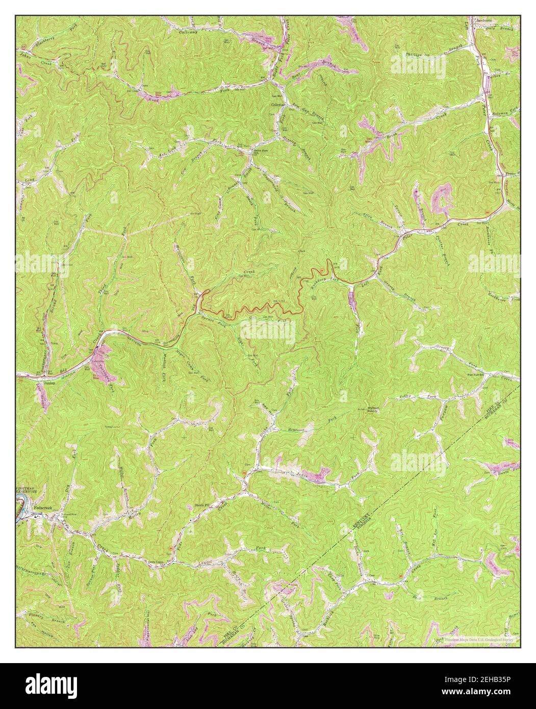 Jamboree, Kentucky, map 1963, 124000, United States of America by