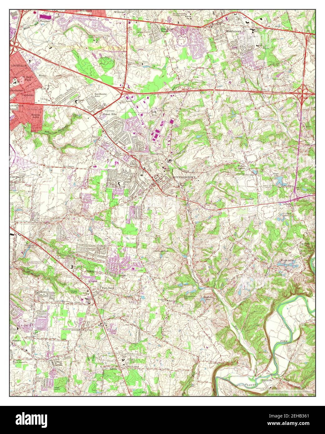 Jeffersontown, Kentucky, map 1964, 124000, United States of America by