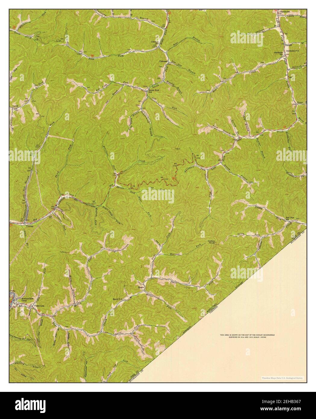 Jamboree, Kentucky, map 1954, 124000, United States of America by