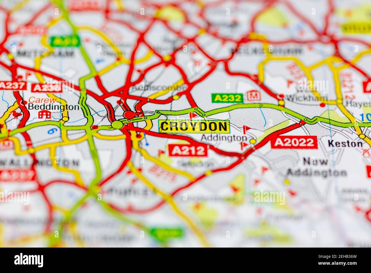 Map Of Croydon And Surrounding Areas Croydon And Surrounding Areas Shown On A Road Map Or Geography Map Stock  Photo - Alamy