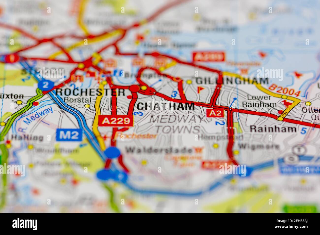 Chatham and surrounding areas shown on a road map or Geography map Stock Photo Alamy
