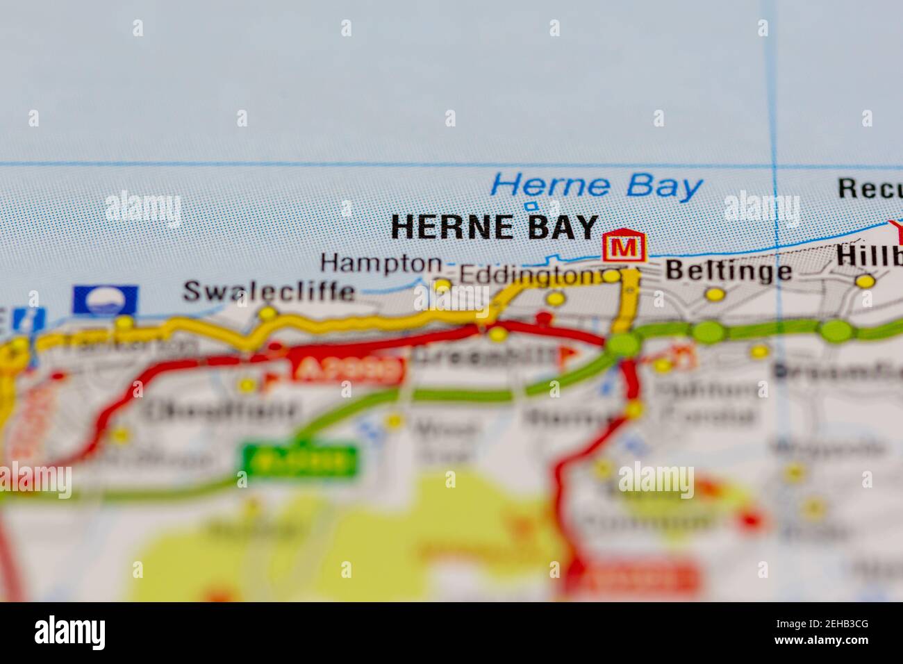 Map Of Herne Bay Herne Bay And Surrounding Areas Shown On A Road Map Or Geography Map Stock  Photo - Alamy