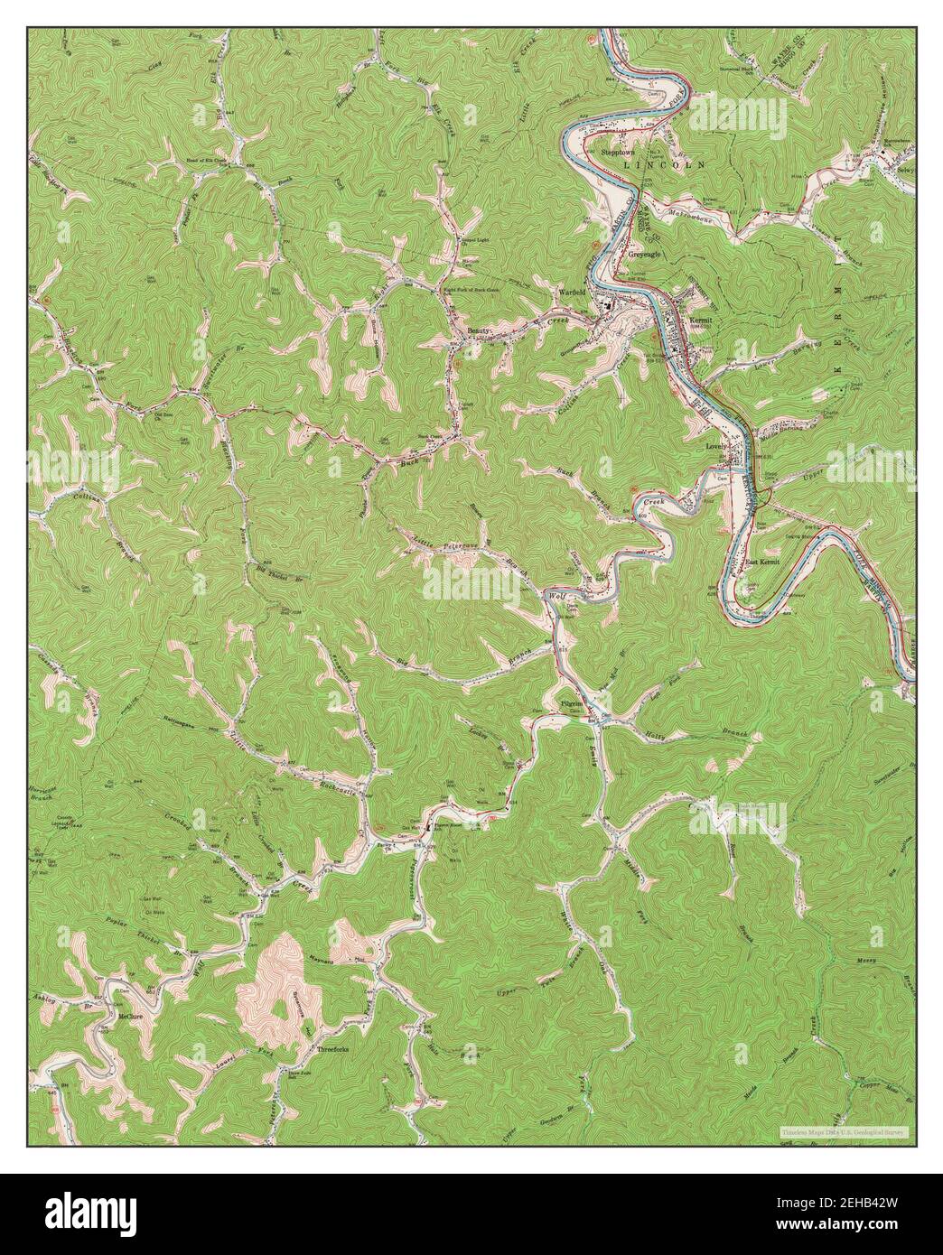 Kermit, Kentucky, map 1963, 1:24000, United States of America by Timeless Maps, data U.S. Geological Survey Stock Photo