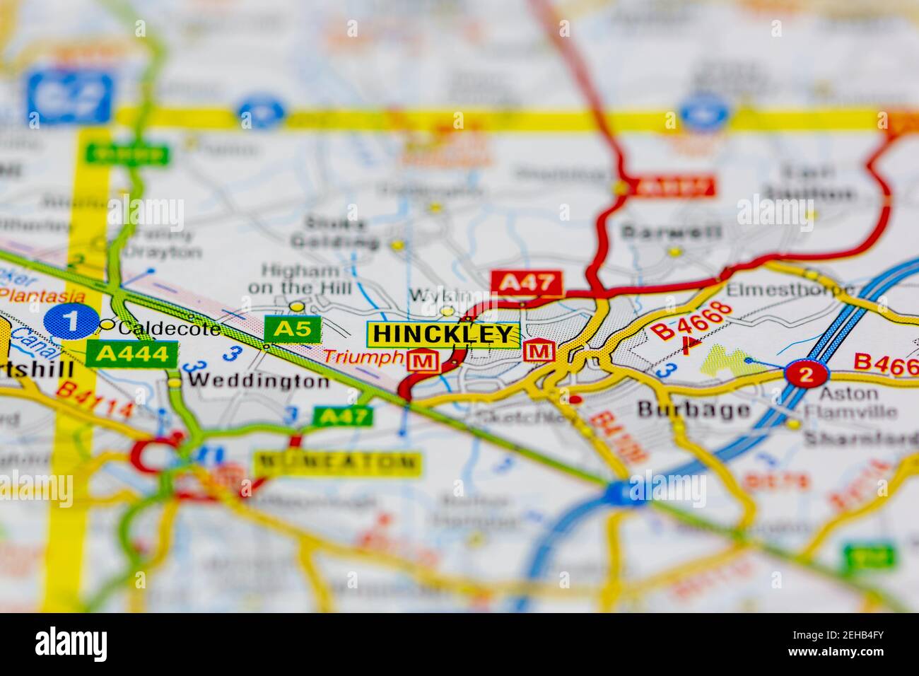 Map Of Hinckley And Surrounding Area Hinckley And Surrounding Areas Shown On A Road Map Or Geography Map Stock  Photo - Alamy