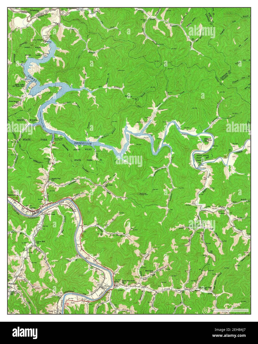 Lancer, Kentucky, map 1954, 124000, United States of America by