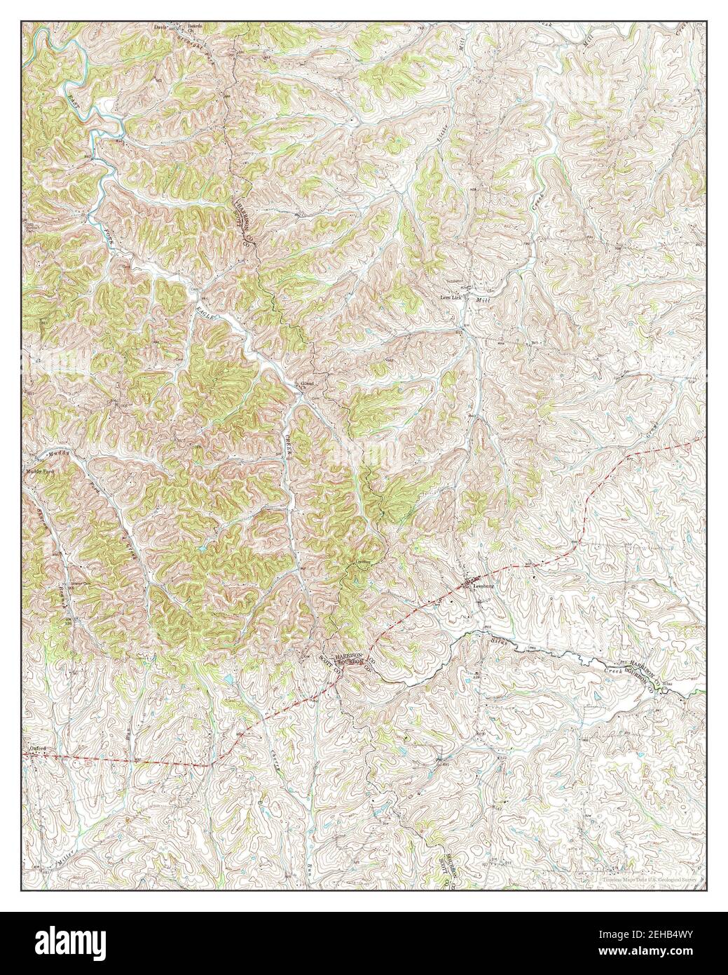 Leesburg, Kentucky, map 1954, 1:24000, United States of America by Timeless Maps, data U.S. Geological Survey Stock Photo
