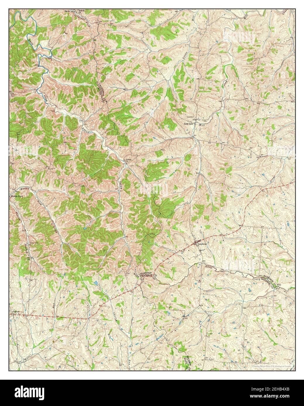 Leesburg, Kentucky, map 1954, 1:24000, United States of America by Timeless Maps, data U.S. Geological Survey Stock Photo