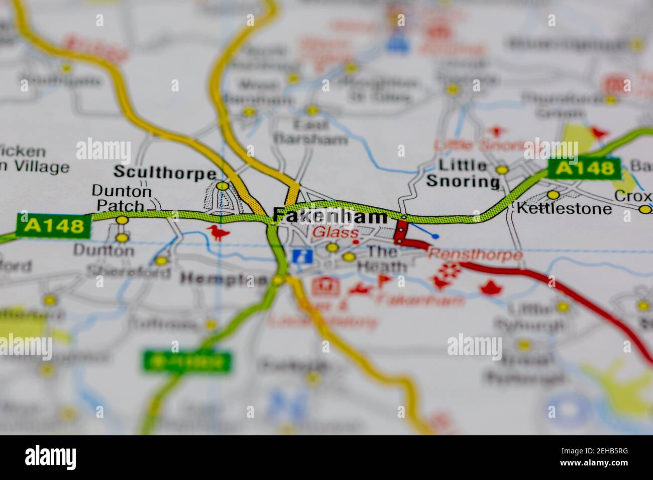 Fakenham on a map hires stock photography and images Alamy