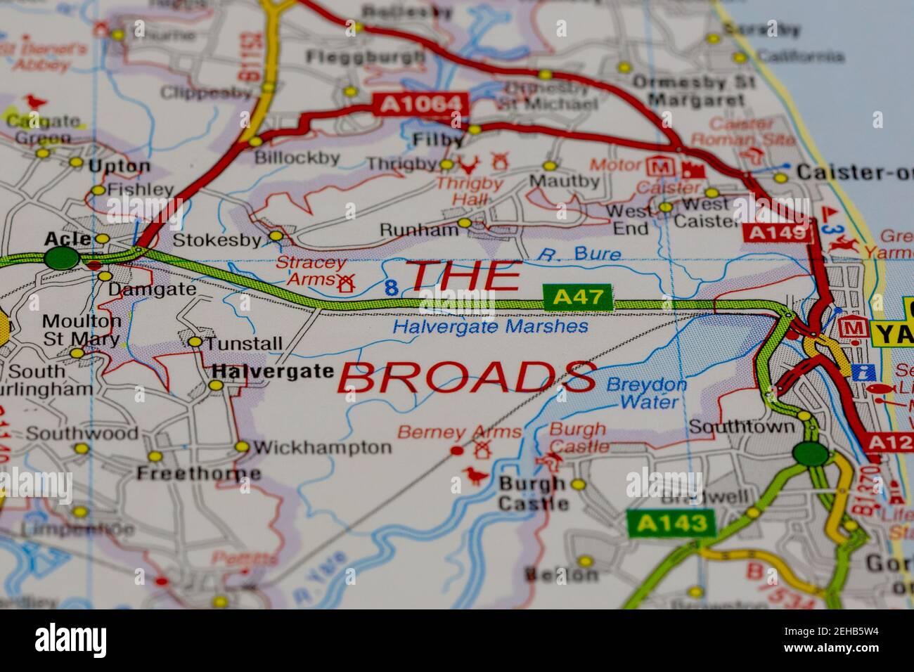 Map Of Diss And Surrounding Villages Map Of Norfolk High Resolution Stock Photography And Images - Alamy