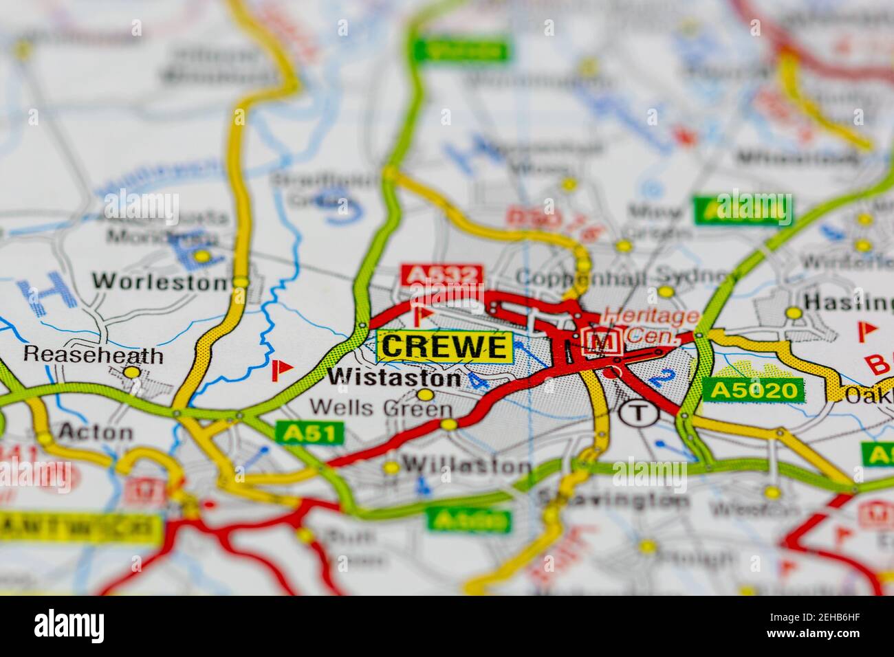 Map Of Crewe And Surrounding Area Map Of Crewe High Resolution Stock Photography And Images - Alamy