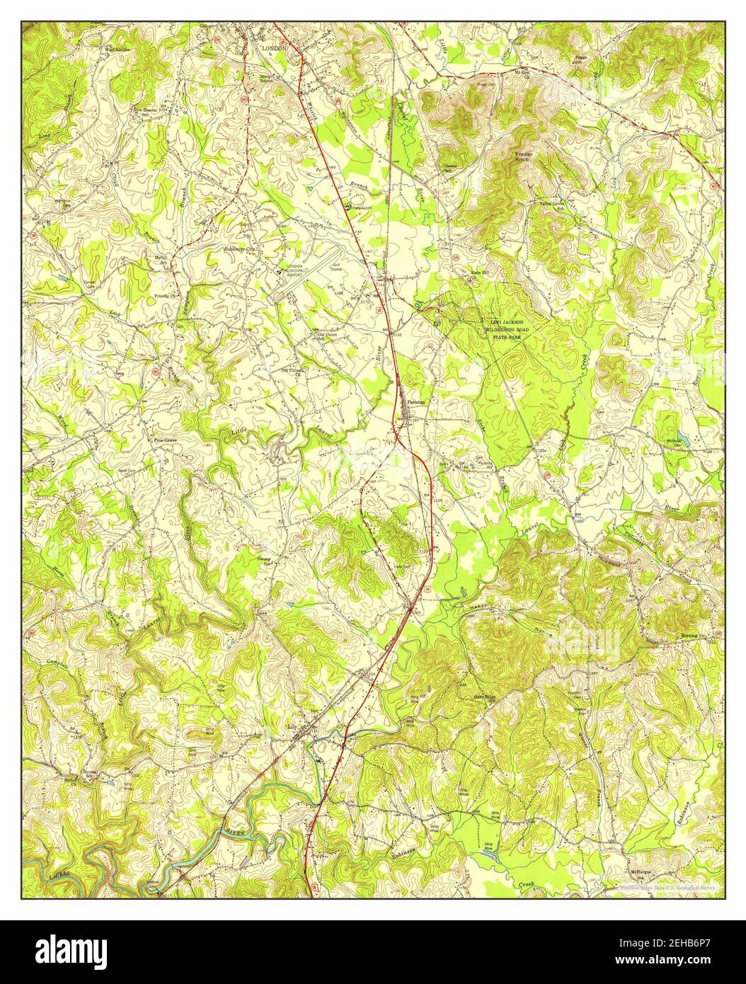 Lily, Kentucky, map 1952, 124000, United States of America by Timeless