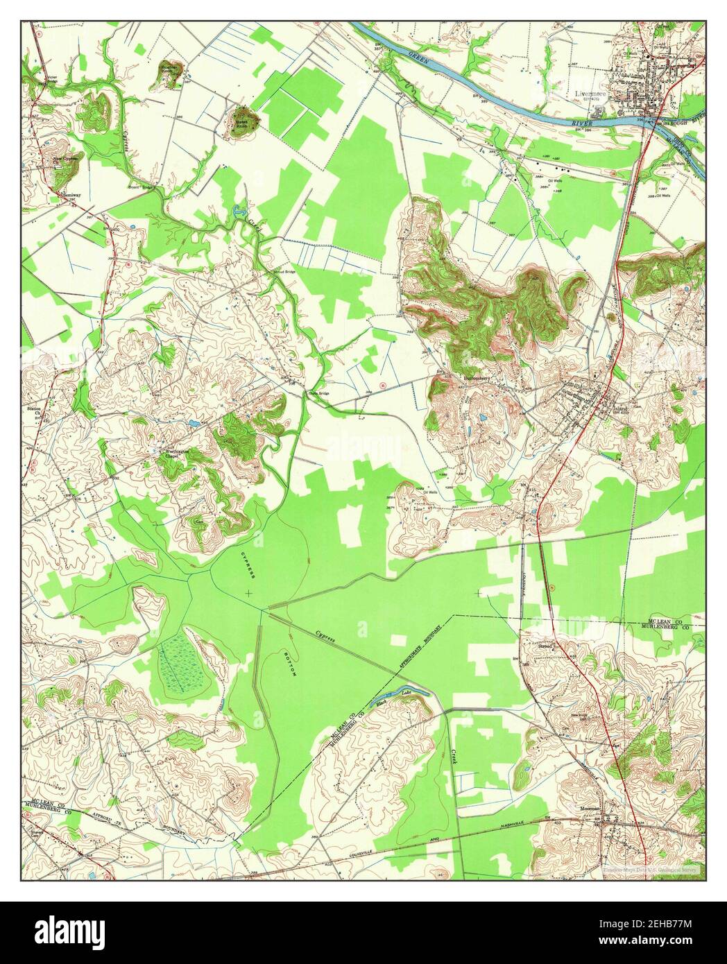Livermore, Kentucky, map 1952, 124000, United States of America by