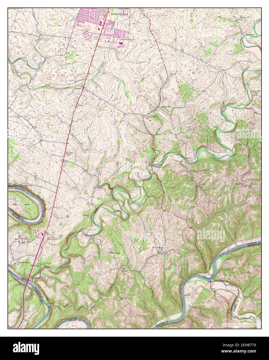 Little Hickman, Kentucky, map 1952, 124000, United States of America by Timeless Maps, data U.S
