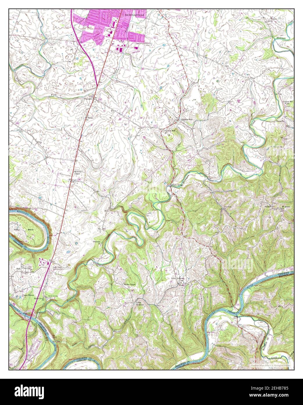 Little Hickman, Kentucky, map 1952, 124000, United States of America by Timeless Maps, data U.S