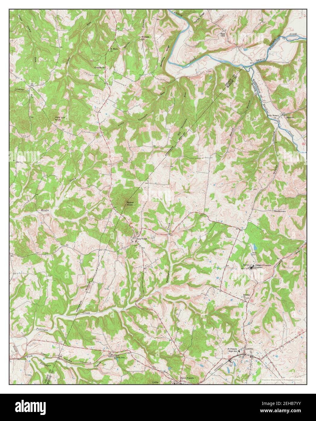 Loretto, Kentucky, map 1953, 124000, United States of America by
