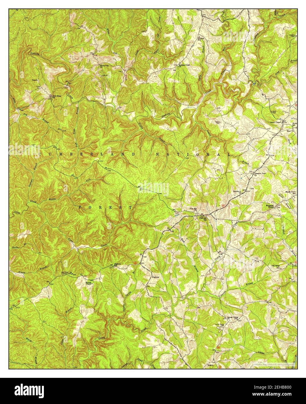 London SW, Kentucky, map 1952, 1:24000, United States of America by Timeless Maps, data U.S. Geological Survey Stock Photo