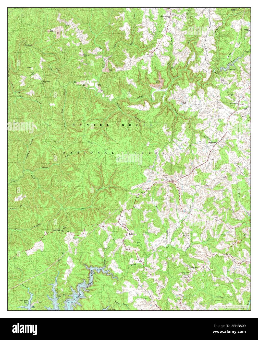 London SW, Kentucky, map 1979, 1:24000, United States of America by Timeless Maps, data U.S. Geological Survey Stock Photo