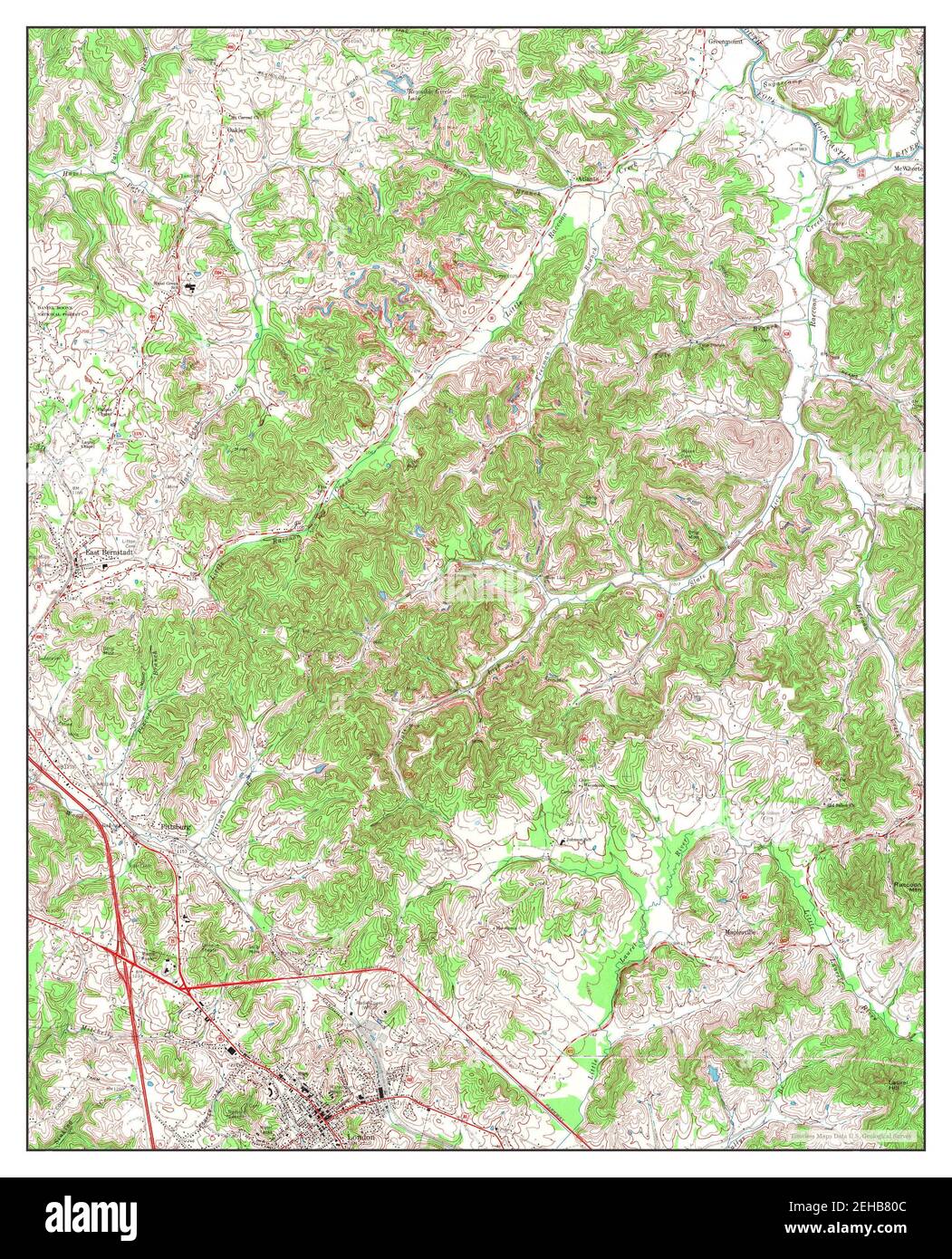 London, Kentucky, map 1969, 1:24000, United States of America by Timeless Maps, data U.S. Geological Survey Stock Photo