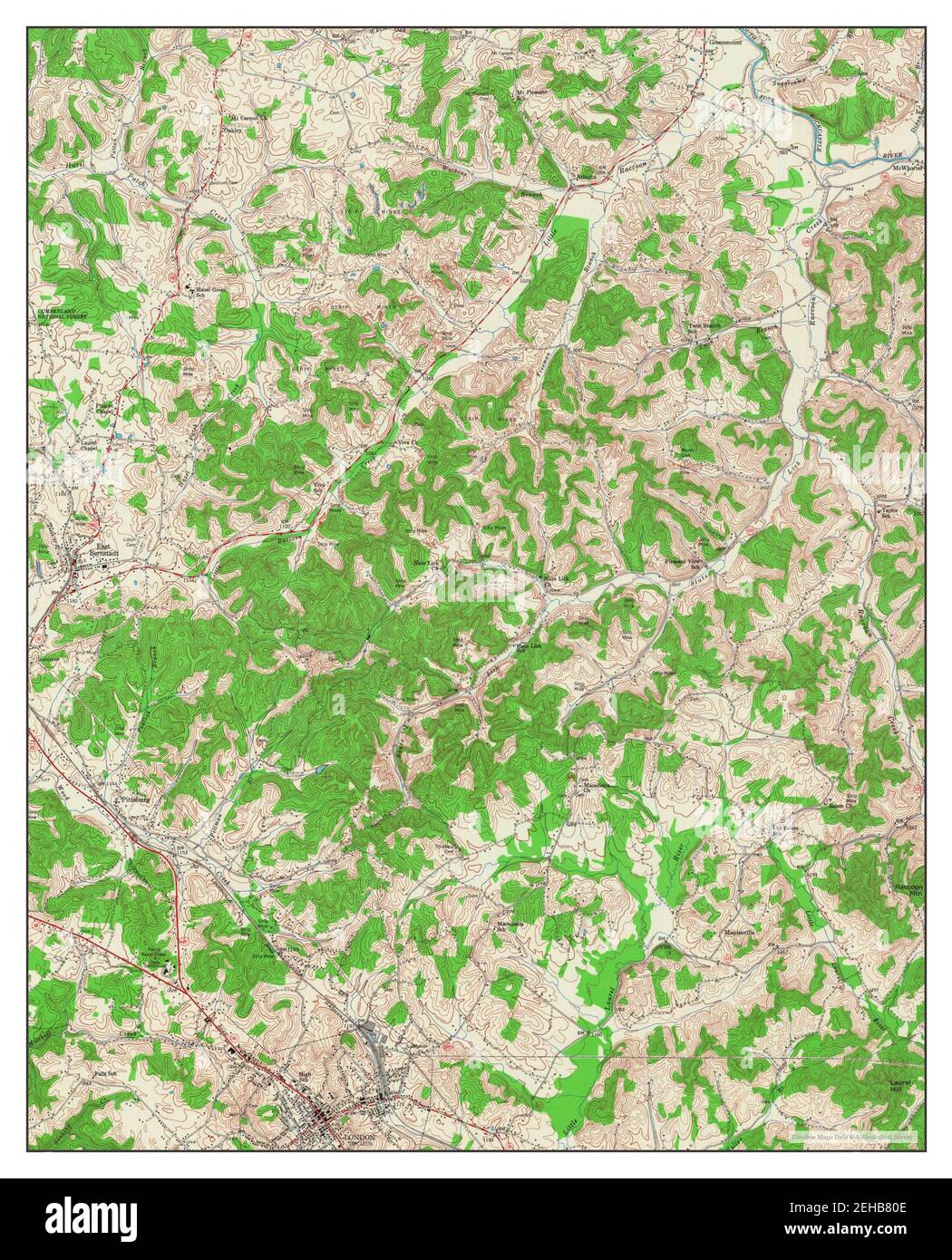 London, Kentucky, map 1952, 1:24000, United States of America by Timeless Maps, data U.S. Geological Survey Stock Photo