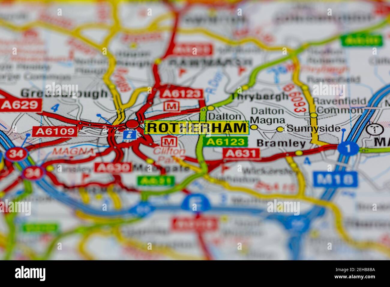 Map Of Rotherham And Surrounding Areas Rotherham And Surrounding Areas Shown On A Road Map Or Geography Map Stock  Photo - Alamy