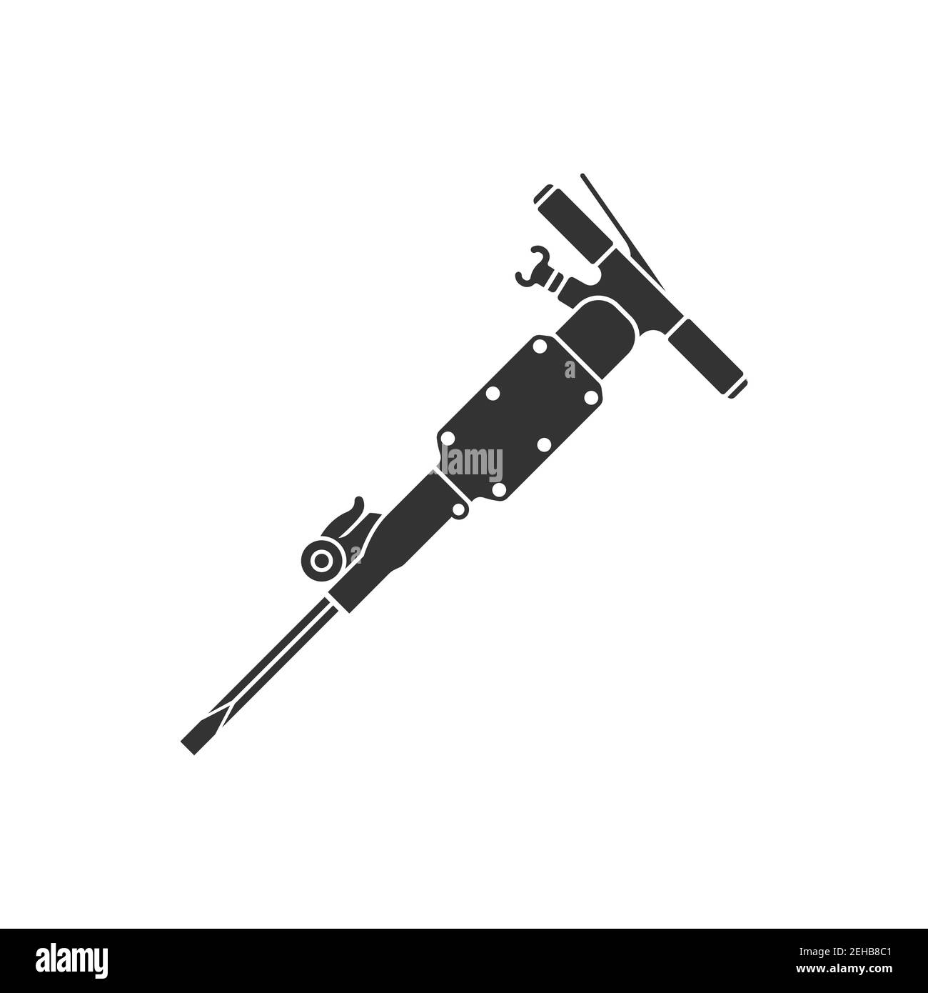 Realistic vector icon of a pneumatic jackhammer. Mechanical hand tool
