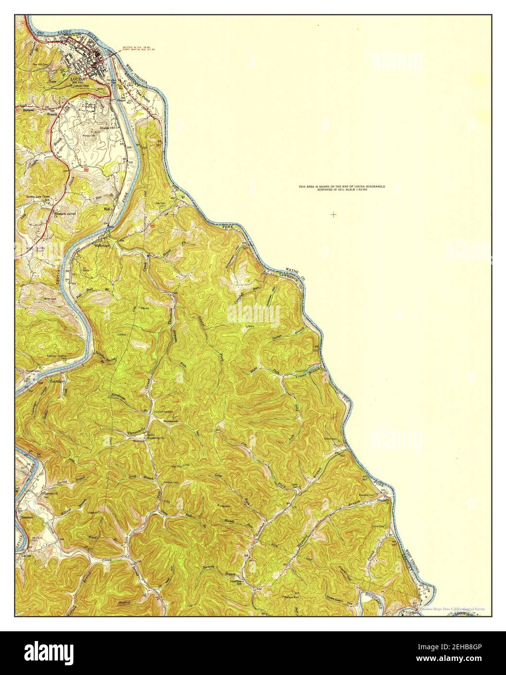 Louisa, Kentucky, map 1953, 124000, United States of America by Timeless Maps, data U.S