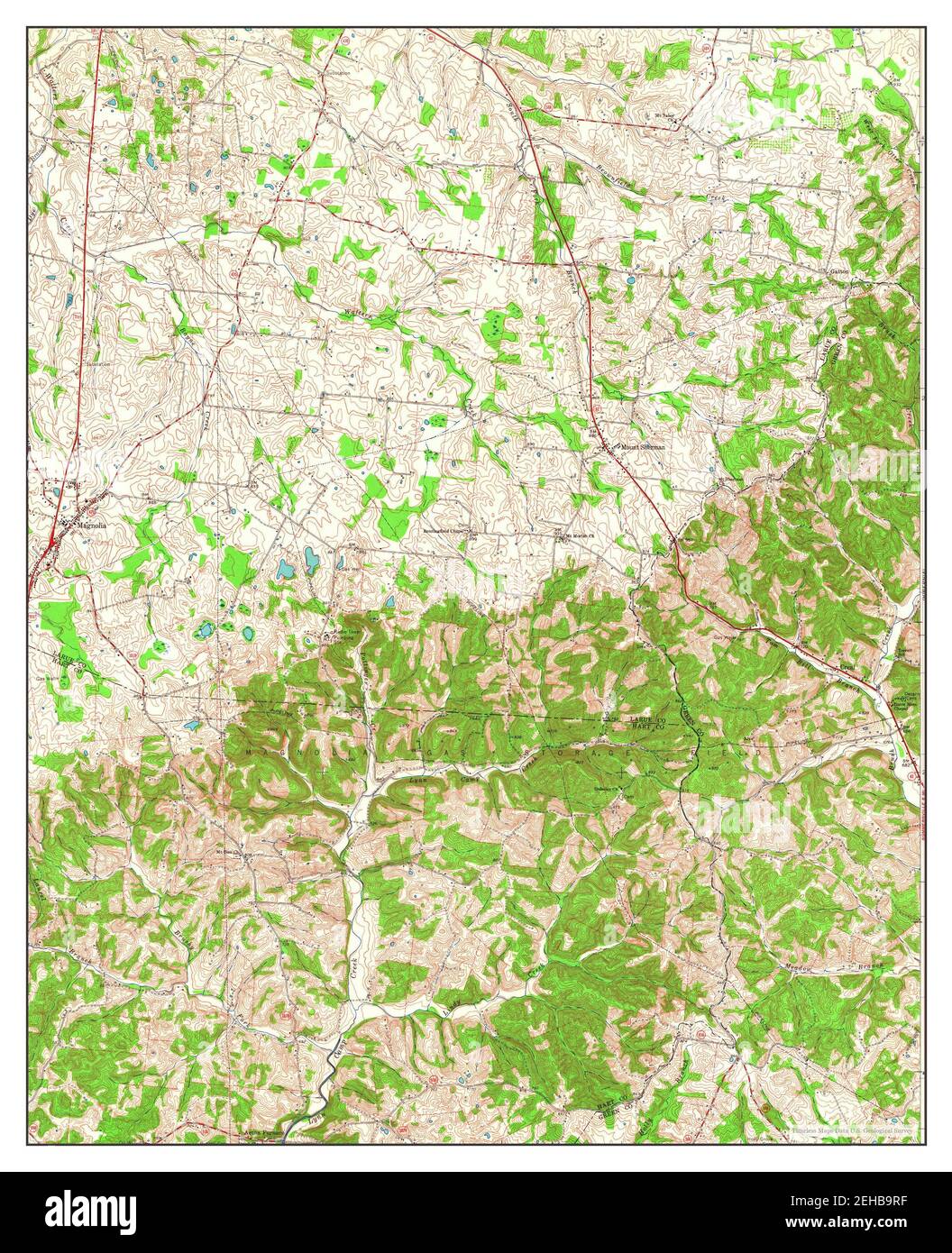 Magnolia, Kentucky, map 1961, 124000, United States of America by