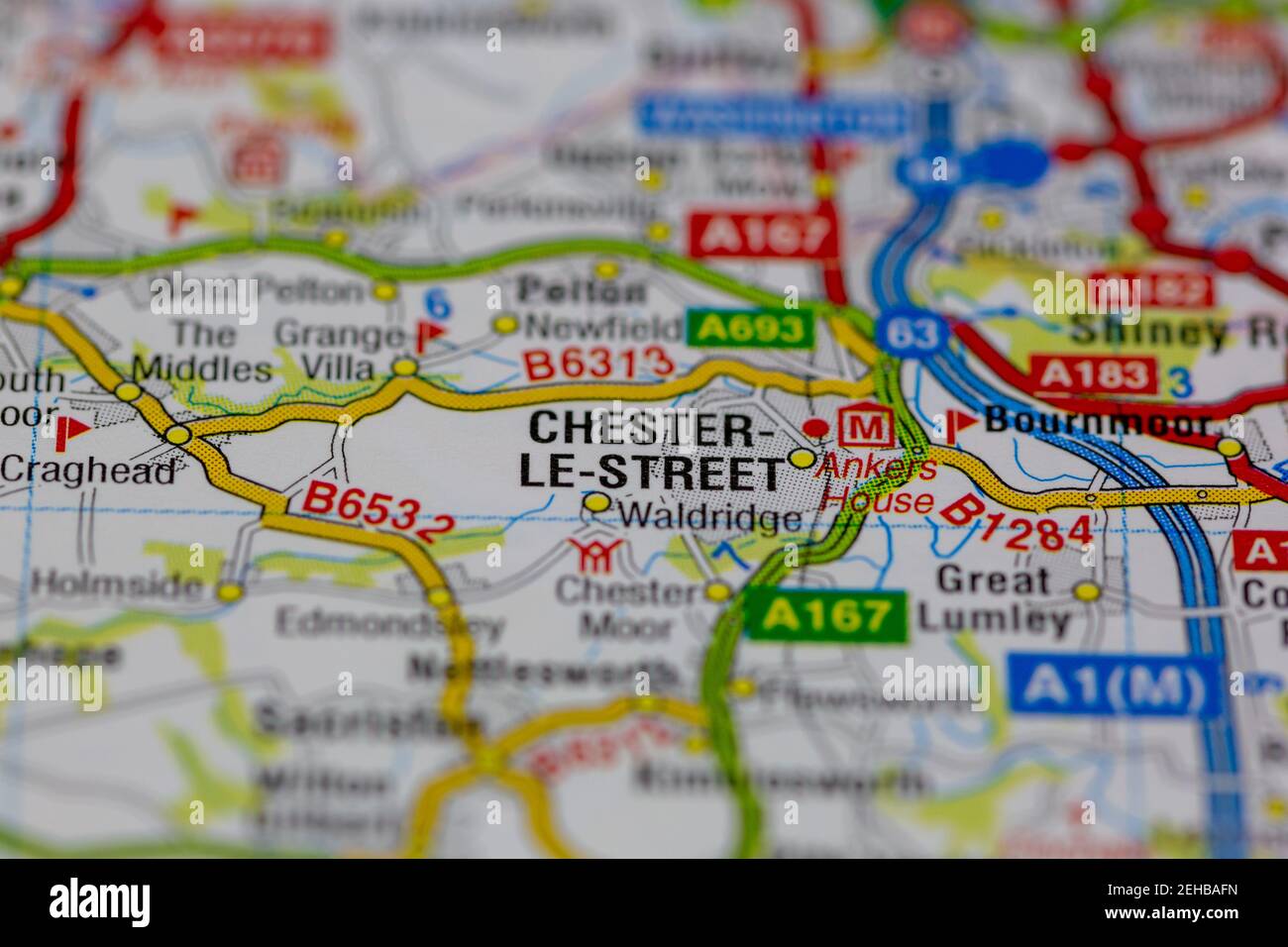 Map Of Chester And Surrounding Area Chester Le Street And Surrounding Areas Shown On A Road Map Or Geography Map  Stock Photo - Alamy