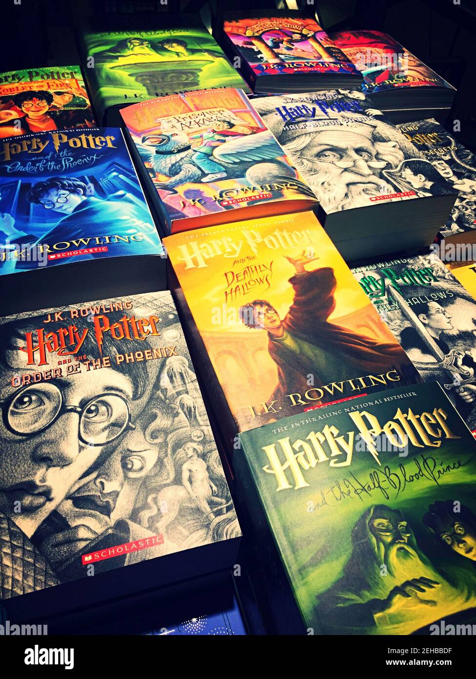 Harry Potter Books  in Barnes & Noble Bookstore on Fifth Avenue, NYC, USA Stock Photo