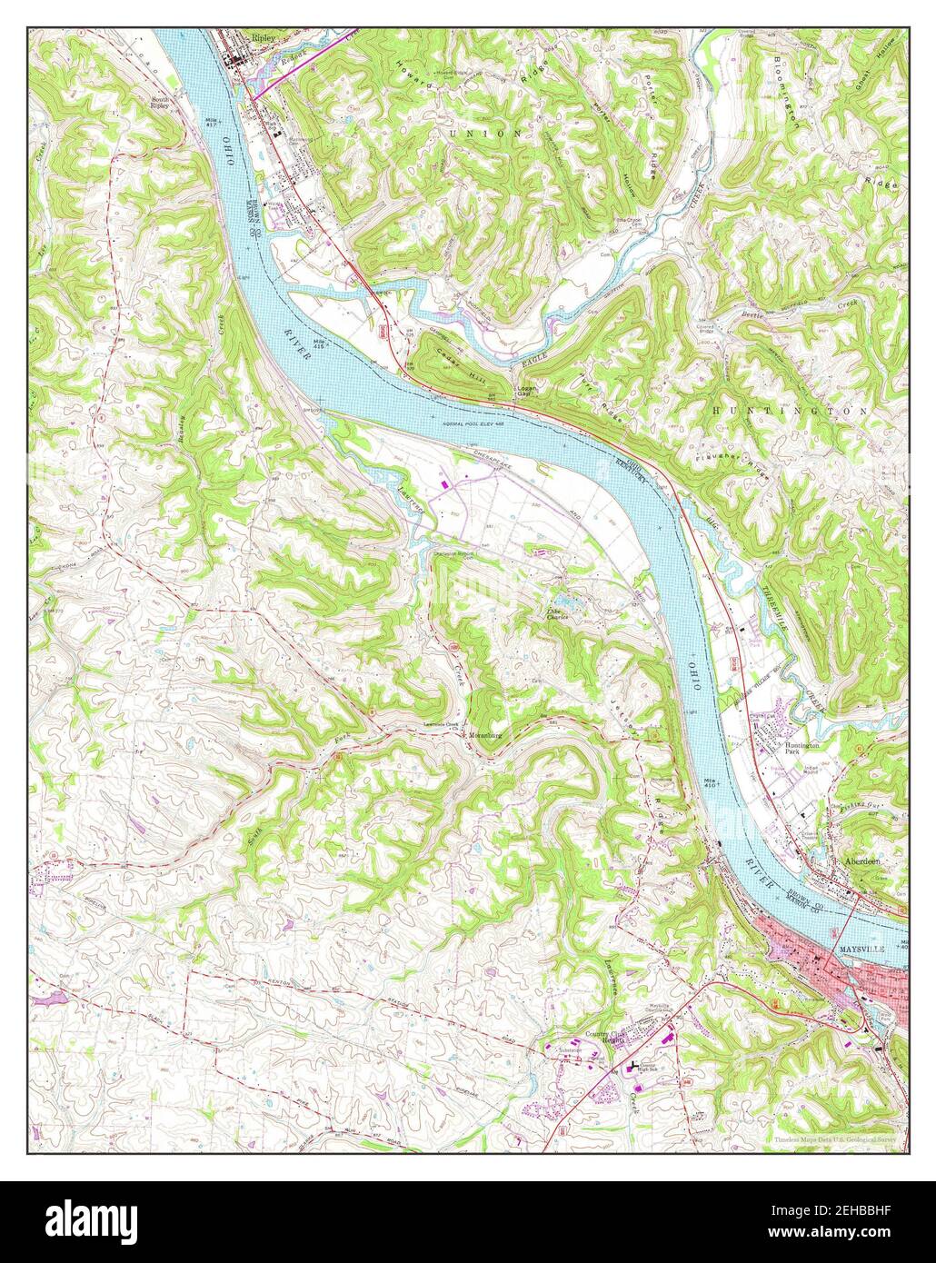 Maysville West, Kentucky, map 1961, 124000, United States of America by Timeless Maps, data U.S