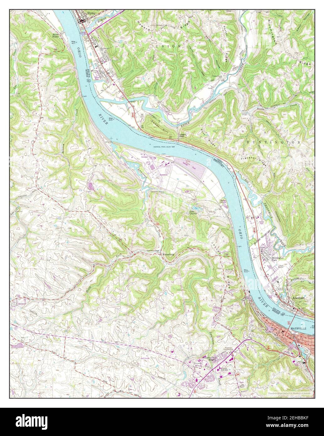 Maysville West, Kentucky, map 1961, 124000, United States of America